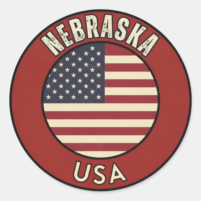 Nebraska Cornhusker State Gif  Classic Round Sticker (Front)