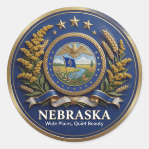 Nebraska Cornhusker State Heritage 🌾 Classic Round Sticker