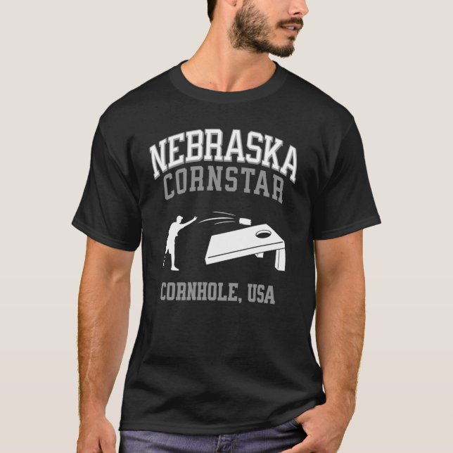 Nebraska Cornstar Lucky Cornhole Tournament T-Shirt (Front)
