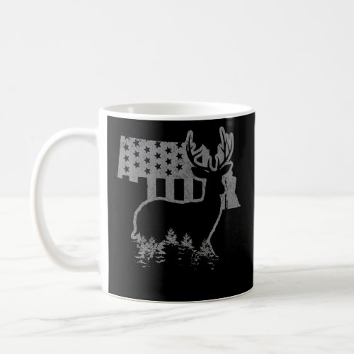 Nebraska Elk Hunting State Map US Flag Patriotic H Coffee Mug