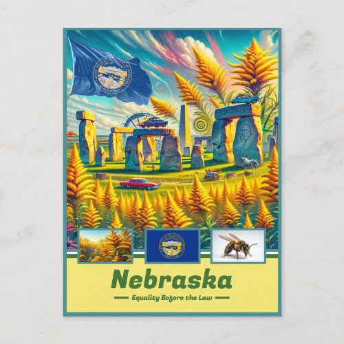 Nebraska Essence Vibrant Landmark  Postcard