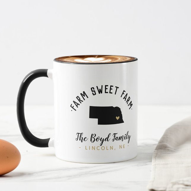 Nebraska Farm Sweet Farm Family Monogram Mug (Creator Uploaded)