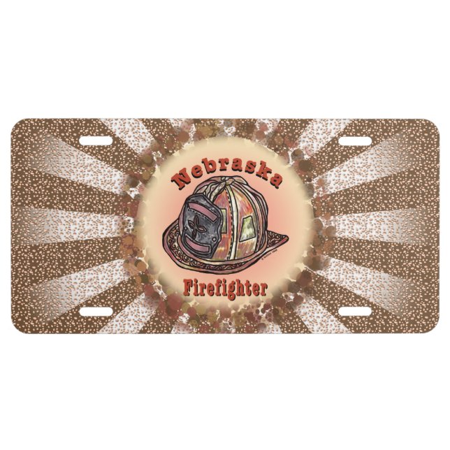 Nebraska Firefighter  License Plate (Front)