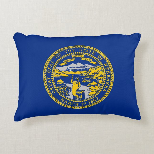 Nebraska Flag Accent Pillow (Front)
