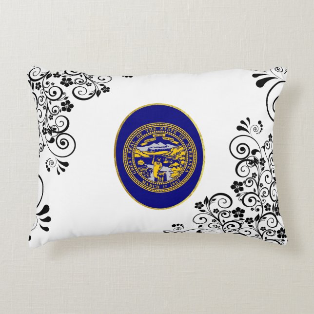 Nebraska flag accent pillow (Front)