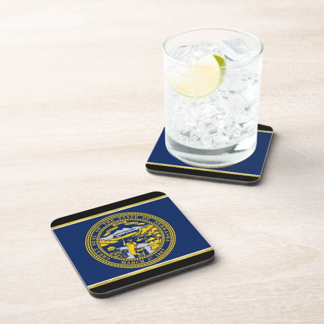 Nebraska flag beverage coaster (Right Side)