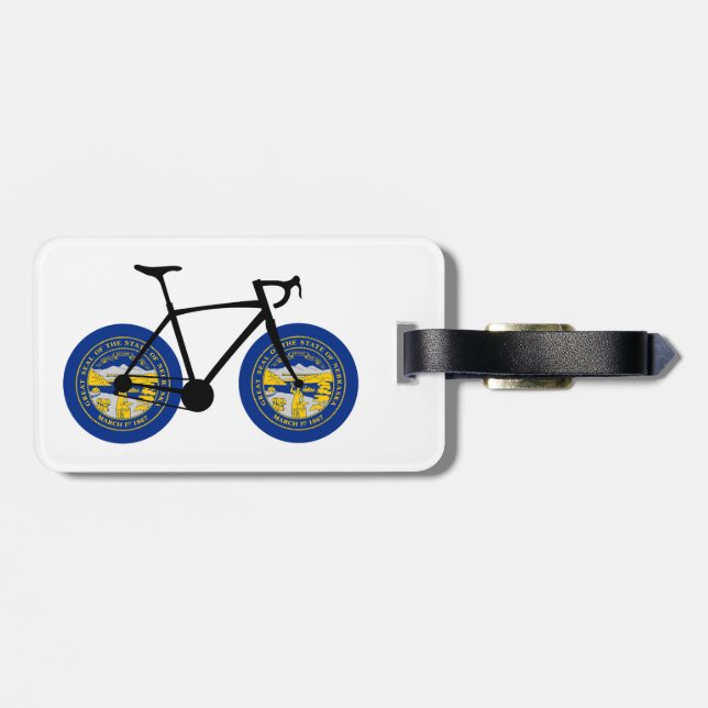 Nebraska Flag Cycling Luggage Tag (Back Horizontal)