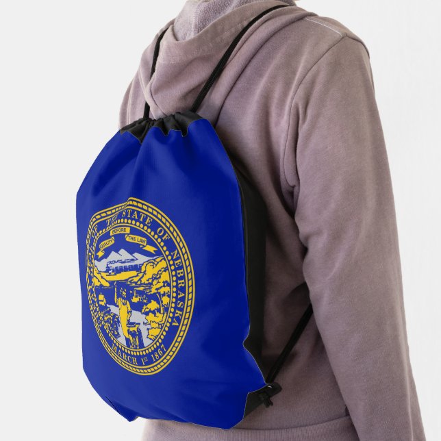 Nebraska flag drawstring bag (Insitu)