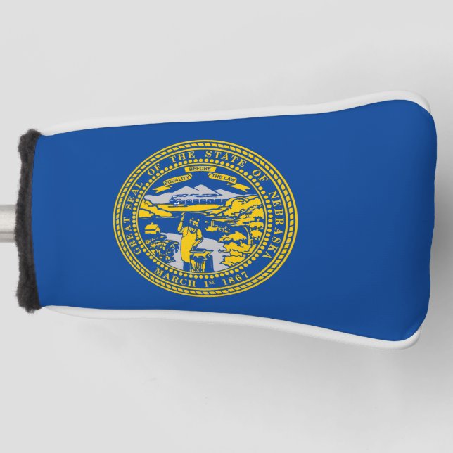 Nebraska flag golf head cover (Front)