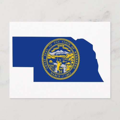 Nebraska Flag Map Postcard