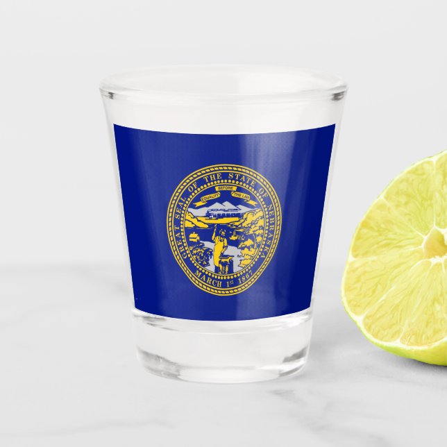 Nebraska flag  shot glass (Front)