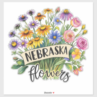 Nebraska Flowers - Nebraska Wild Flowers Bloom Sticker