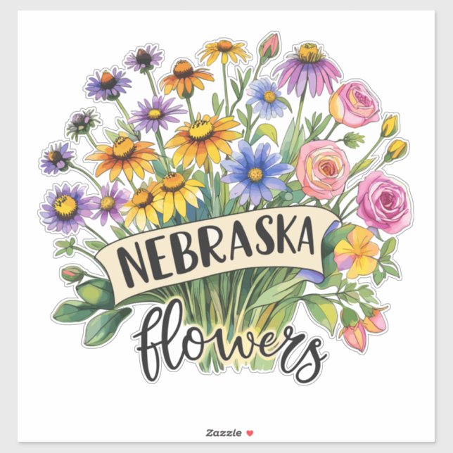 Nebraska Flowers - Nebraska Wild Flowers Bloom Sticker (Sheet)