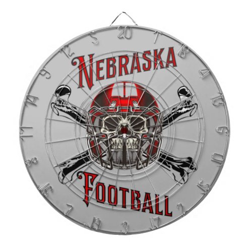 Nebraska Football _ Skull  Crossbones Dart Board