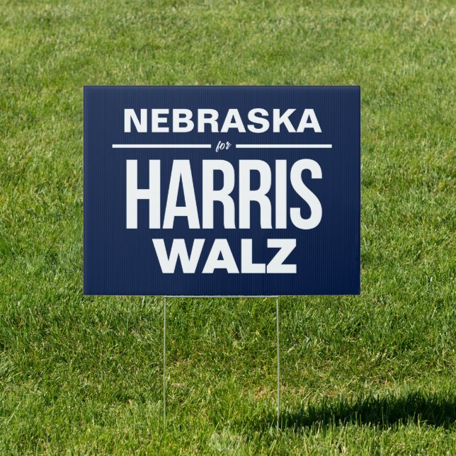 Nebraska for Harris Walz Sign (Insitu)