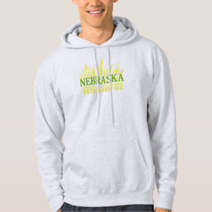 Nebraska Grassland Typography Rustic Tallgrass Hoodie
