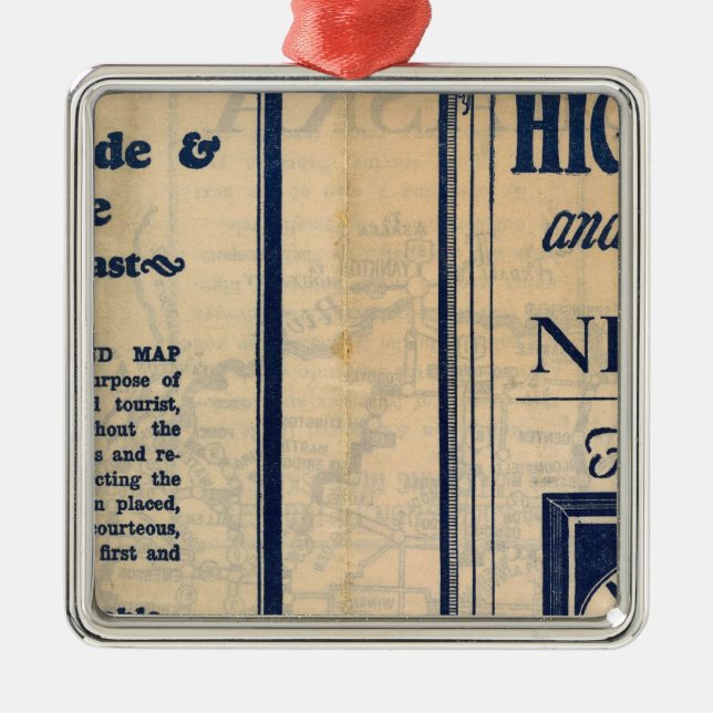 Nebraska Highway Map Metal Ornament (Front)