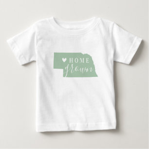 Nebraska Home Grown Editable Colors State Map Baby T-Shirt