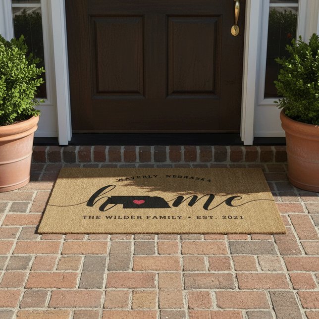Nebraska Home State Personalized Doormat (Creator Uploaded)