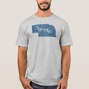 Nebraska Home Wood Grain T-Shirt