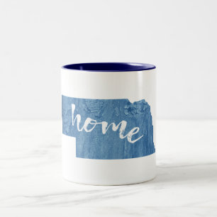 Nebraska Home Wood Grain Two-Tone Coffee Mug