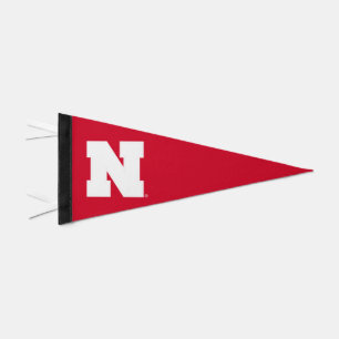 Nebraska Huskers Block N Logo Pennant Flag