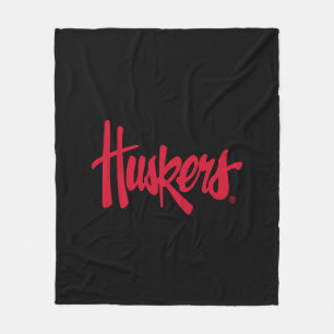 Nebraska Huskers Red Script Logo Fleece Blanket