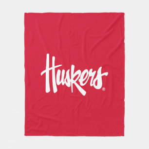 Nebraska Huskers Red Script Logo Fleece Blanket