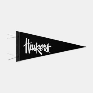 Nebraska Huskers Red Script Logo Pennant Flag