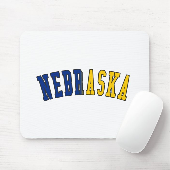 Nebraska in State Flag Colors Mouse Pad