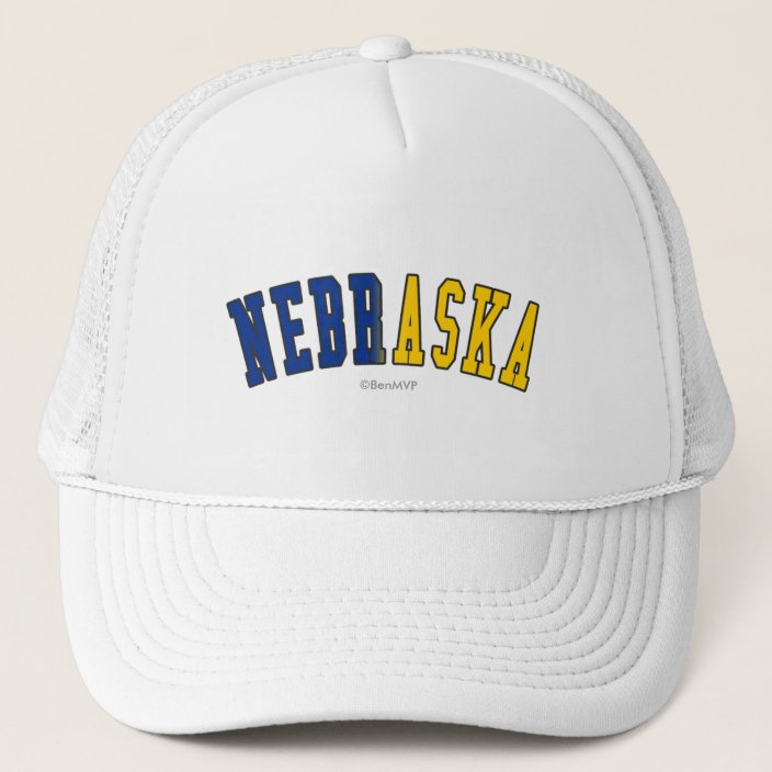 Nebraska in State Flag Colors Trucker Hat