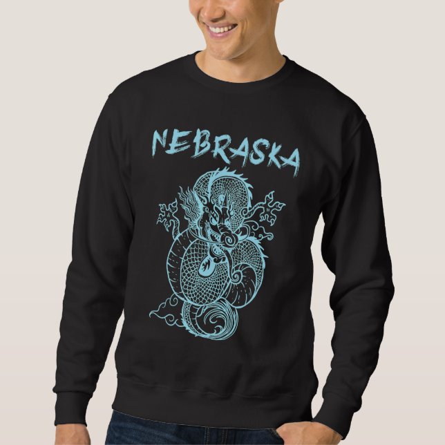 Nebraska Japanese Dragon Sweatshirt (Front)