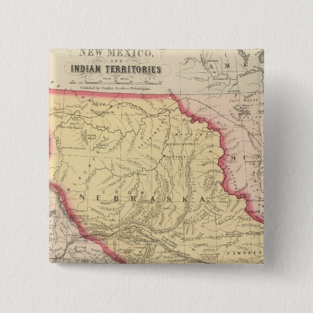 Nebraska, Kansas, New Mexico Button (Front)