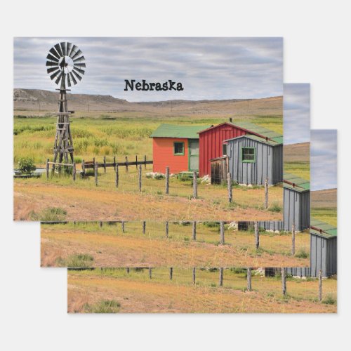 Nebraska landscape  wrapping paper sheets