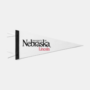 Nebraska Lincoln Academic Logo Pennant Flag