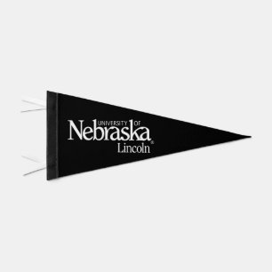 Nebraska Lincoln Academic Logo Pennant Flag