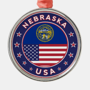 Nebraska Metal Ornament