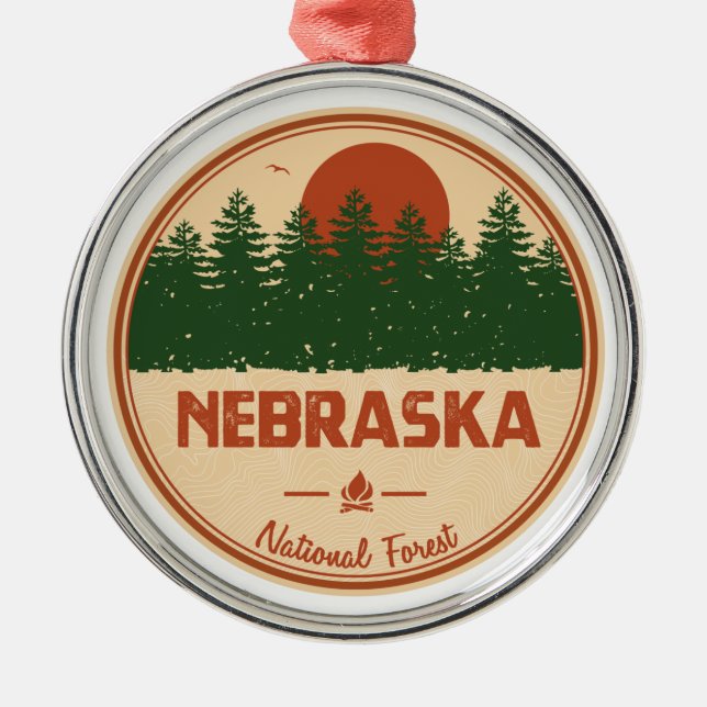 Nebraska National Forest Metal Ornament (Front)