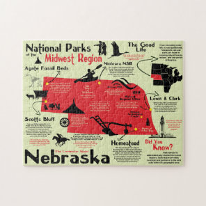 Nebraska National Parks Infographic Map Jigsaw Puzzle