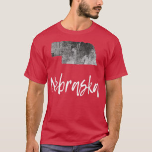 Nebraska NE Map Grunge Vintage Graphic Home State T-Shirt