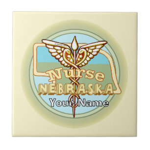 Nebraska Nurse Caduceus Tile