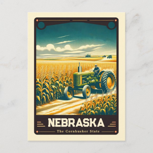 Nebraska | Patriotic Spirit Vintage Postcard (Front)