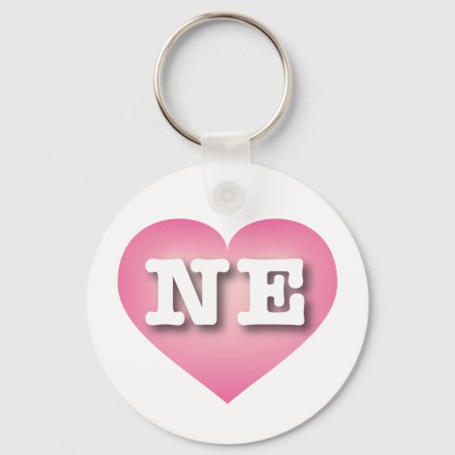 Nebraska Pink Fade Heart _ I love NE Keychain