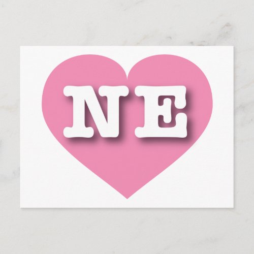 Nebraska Pink Heart _ I love NE Postcard
