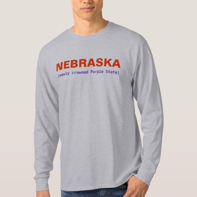 NEBRASKA PURPLE STATE T-Shirt (Front)