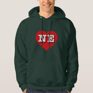Nebraska Red Heart - I love NE Hoodie