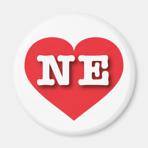 Nebraska Red Heart - I love NE Magnet