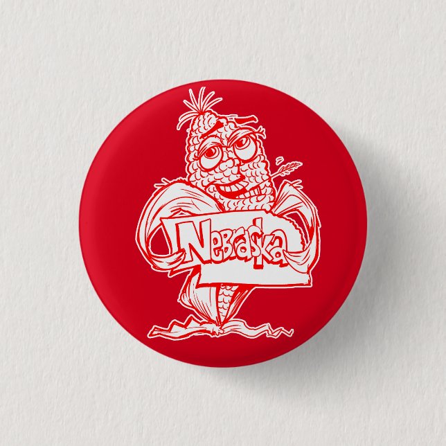 Nebraska Red Pin Button (Front)