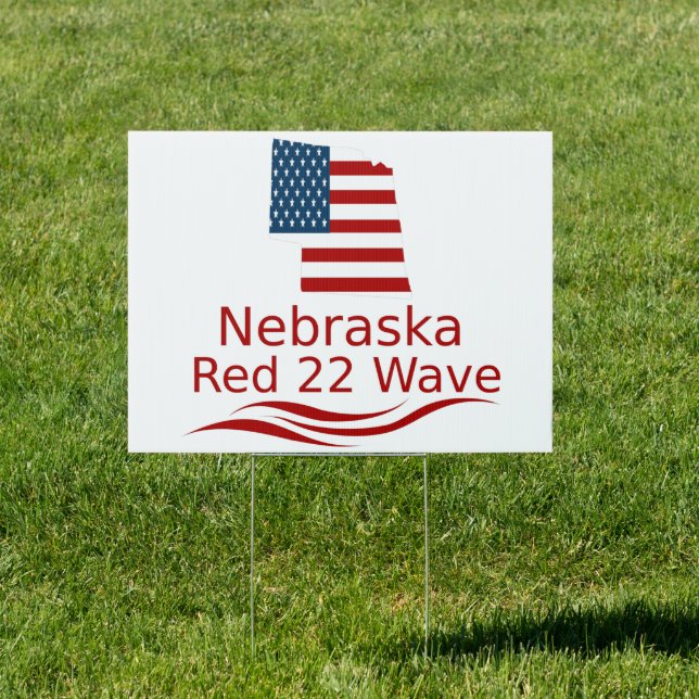 Nebraska Ride The Red Wave 22 Sign (Insitu)