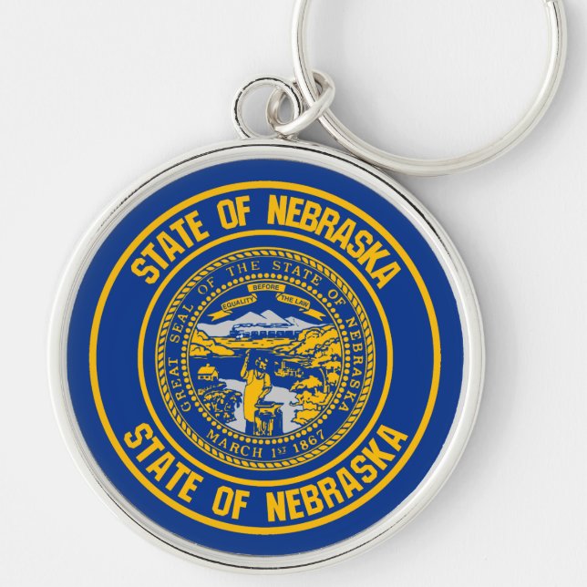 Nebraska Round Emblem Keychain (Front)